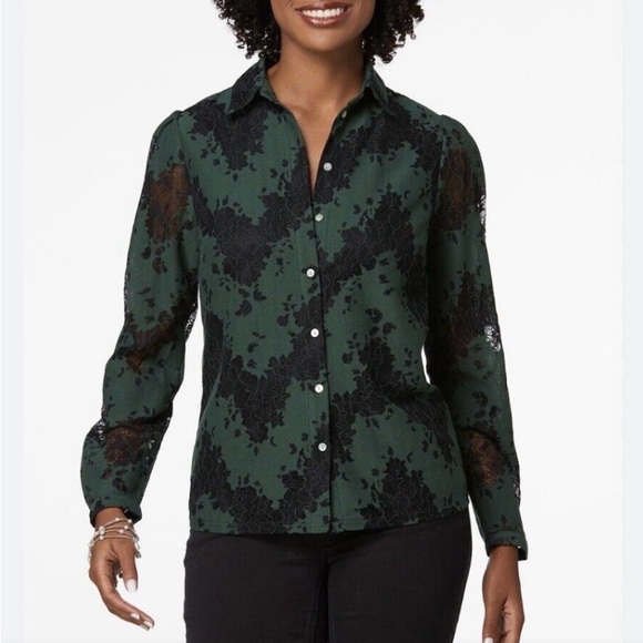 5 for $35 Acos&a green lace top - Picture 1 of 8